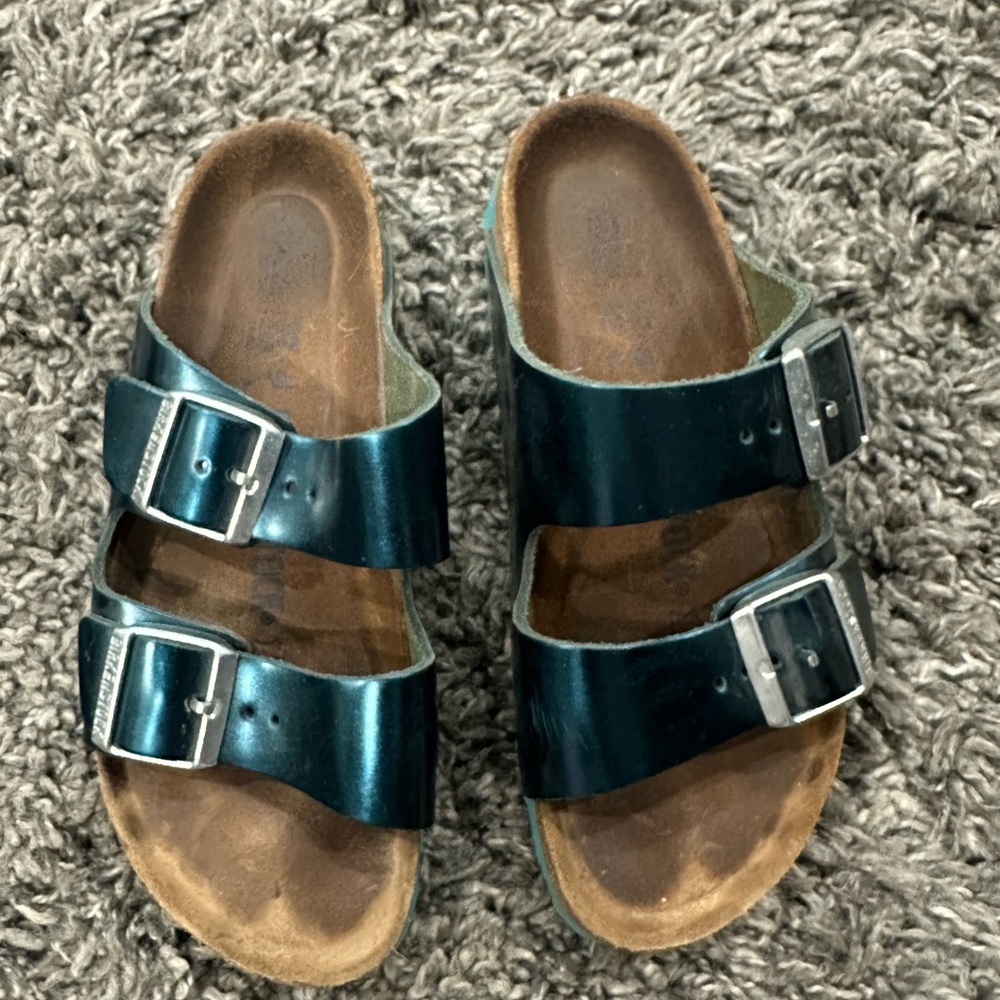 COPY - Women Birkenstock Metallic Blue Sandals
